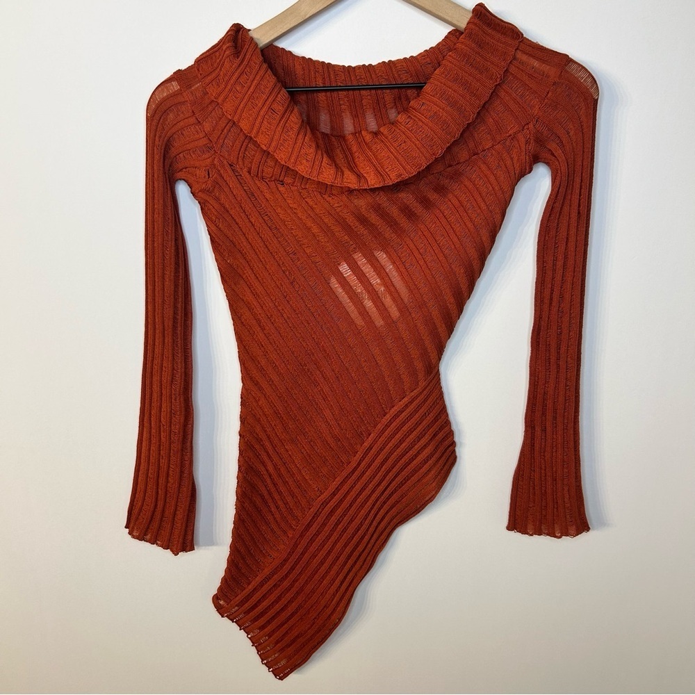 *NWT* Princess Polly Women’s Off the Shoulder Cloud Sweater in Rust, Size XS/S - Picture 6 of 14